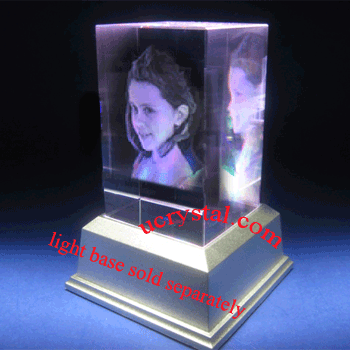 3d laser etched photo crystal cube, rectangular prism