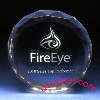 Facet round (DFB) crystal  paperweight