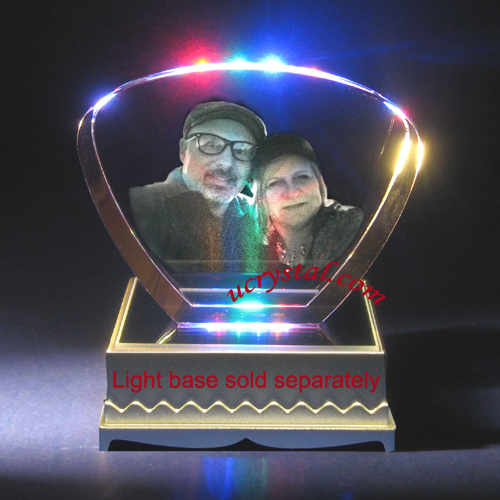 Fan shape custom engraved crystal awards