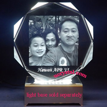 laser etched octagonal photo crystal - XL