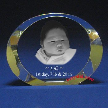 personalized oval 3d photo crystal