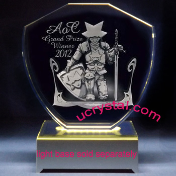 Great firewall custom engraved crystal trophy, extra large