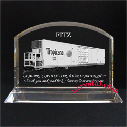 custom engraved executive crystal award, half dome