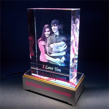 3D block laser engraved photo crystal - XL