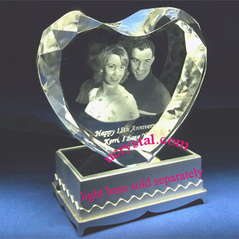 3D photo crystal heart