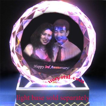 Facet round (DFB) 3d photo crystal