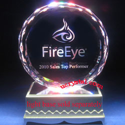 Facet round (DFB) custom laser photo crystal