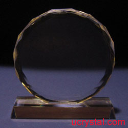 Faceted Round custom engraved crystal awards, XL