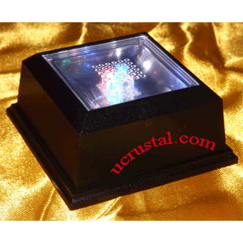 3D stitch&angel Crystal With Free 7-color Changing Square LED Light Base  Free USPS PRIORITY Shipping 