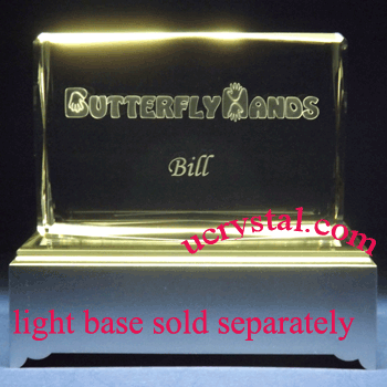 3d crystal plaque engraved - rectangular