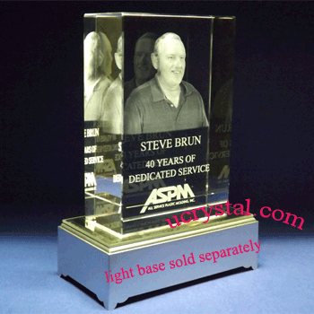 custom engraved crystal awards - XL 3D block