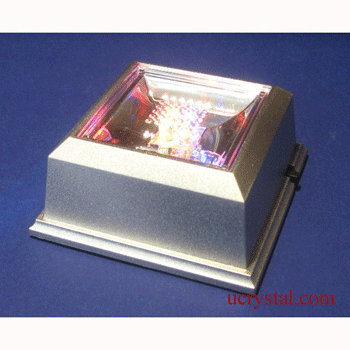 Crystal light base for crystal dispaly - 4 LED, multi-color square