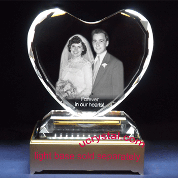 3D photo crystal heart