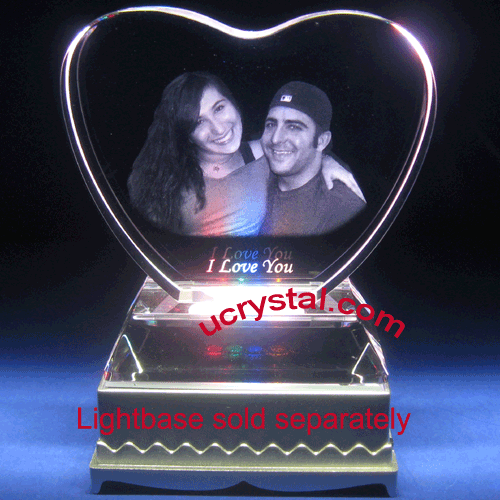 3D photo crystal heart