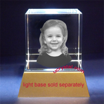 3d laser etched photo crystal cube large 3