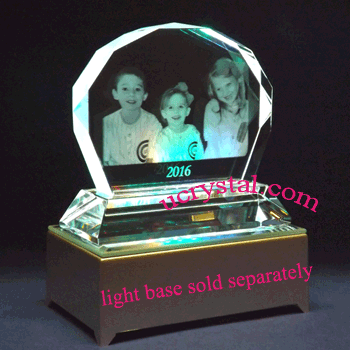 personalized clamshell laser photo crystal - B2125-2