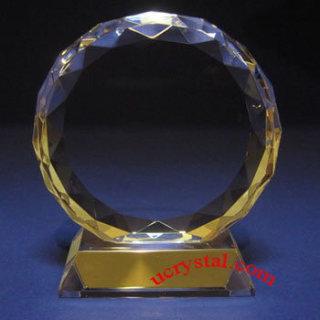 Facet round (DFB) custom laser photo crystal with base-B2120-2