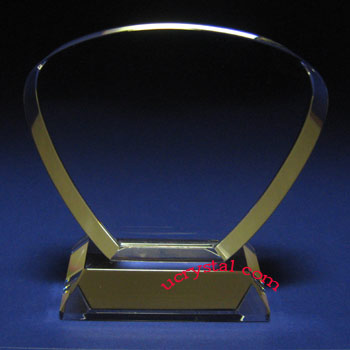 Fan-shape personalized laser photo crystal - B2165-2