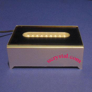 9 led light base for crystals, white light, rectangular