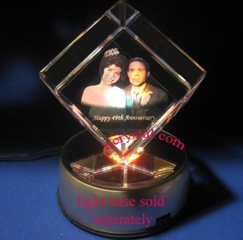 3d laser etched photo crystal cube T3130-1