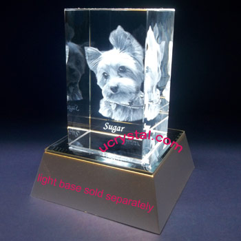 3d photo crystal cube, rectangular large 1